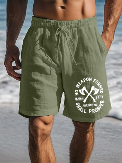 No Weapon Formed Shall Prosper - Isaiah 54:17 Christian Beach Shorts