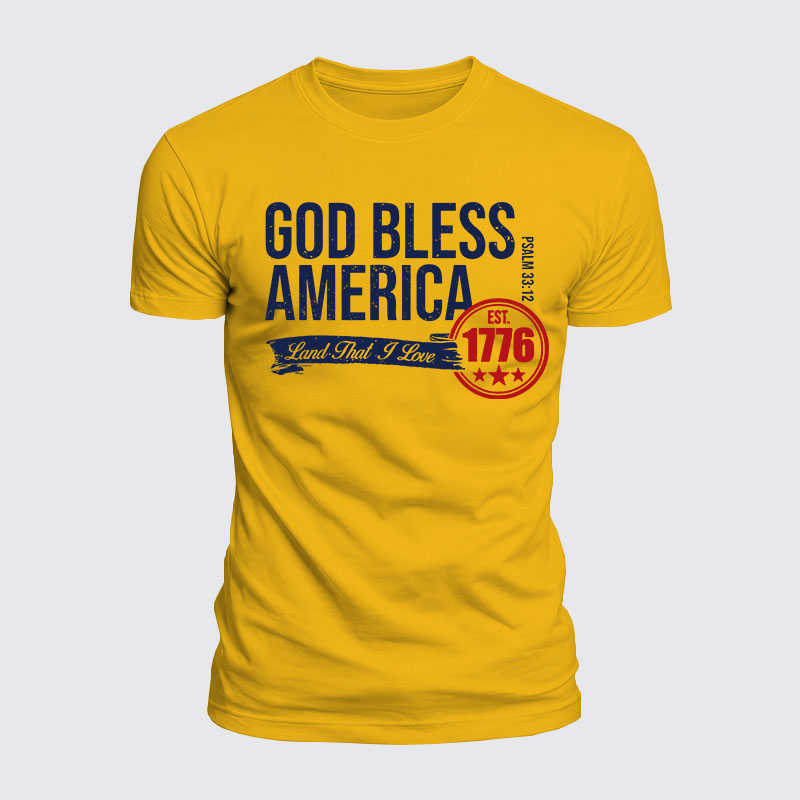 Luxe Mercerized Cotton Tee - God Bless America - Psalm 33:12 