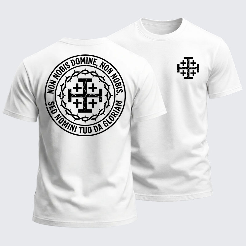 Heavyweight Cotton Tee - Non Nobis Domine, Non Nobis, Sed Nomini Tuo Da Gloriam