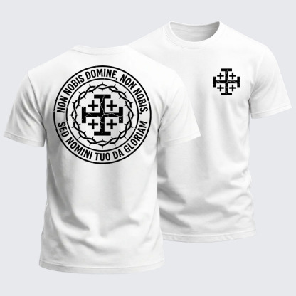 Heavyweight Cotton Tee - Non Nobis Domine, Non Nobis, Sed Nomini Tuo Da Gloriam