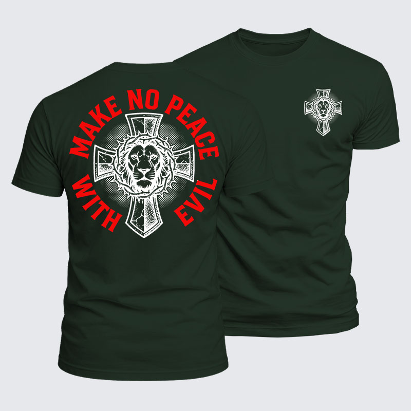 Luxe Mercerized Cotton Tee - Make No Peace With Evil
