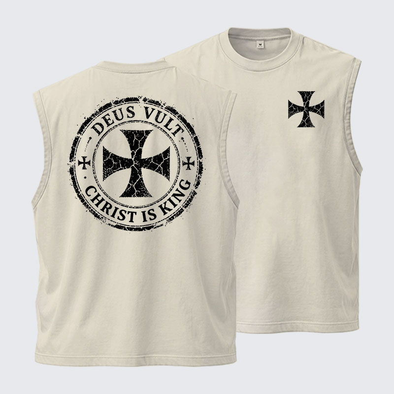 Washed Tank Top - Deus Vult Christ Is King