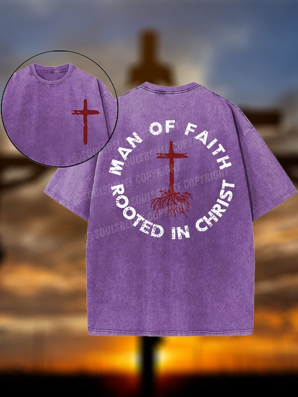 Man of Faith Christian Washed T-Shirt