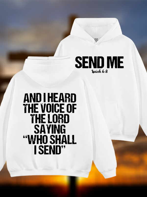 Send Me Isaiah 6:8 Jesus God Christian Plush Fleece-Lined Hoodie
