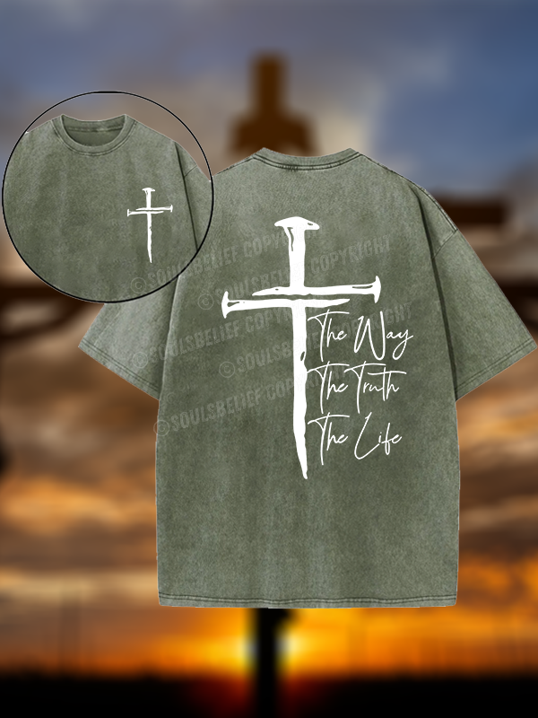 Jesus The Way The Truth The Life Jesus God Christian Washed T-Shirt