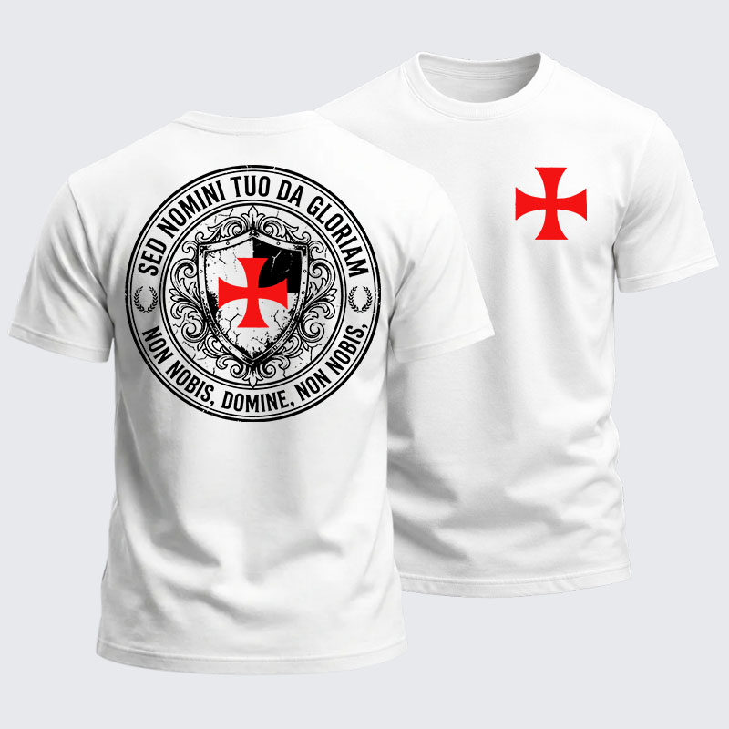 Heavyweight Cotton Tee - Non Nobis Domine, Non Nobis, Sed Nomini Tuo Da Gloriam