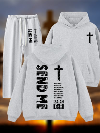 Send Me Isaiah 6:8 Jesus God Christian Plush Fleece-Lined Hoodie Set
