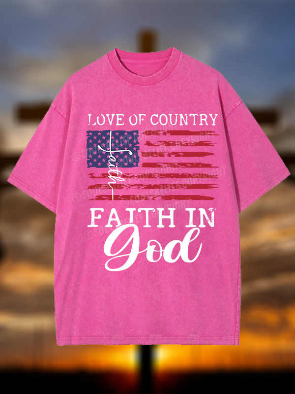 Faith In God Christian Washed T-Shirt