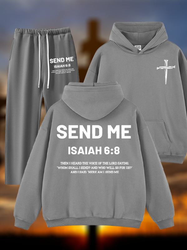 Send Me Jesus God Christian Plush Fleece-Lined Hoodie Set