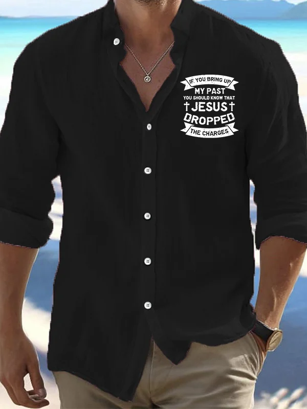Jesus Dropped The Charges Jesus God Christian Resort Casual Shirt