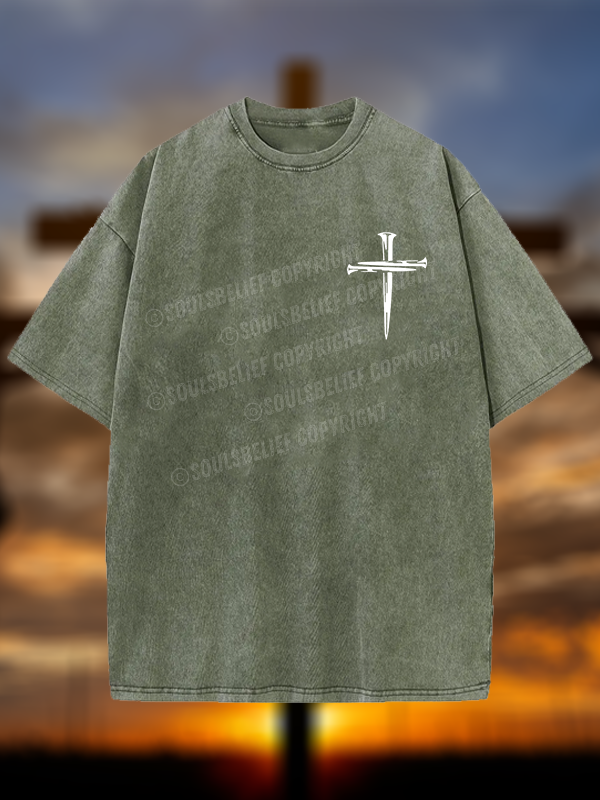Cross Jesus God Christian Washed T-Shirt