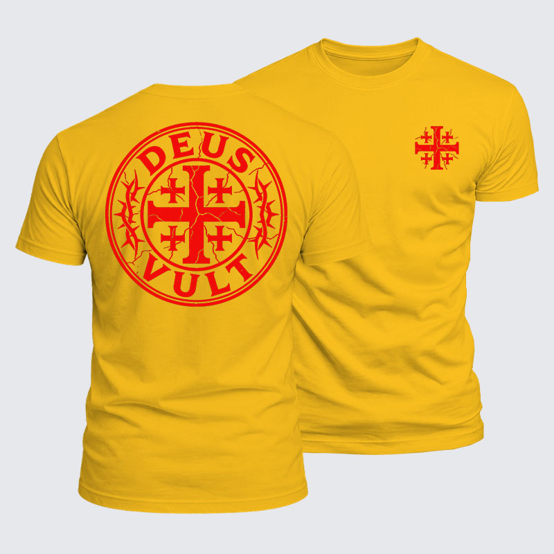 Deus Vult Jesus God Christian  – Luxe Mercerized Interlock Cotton Tee