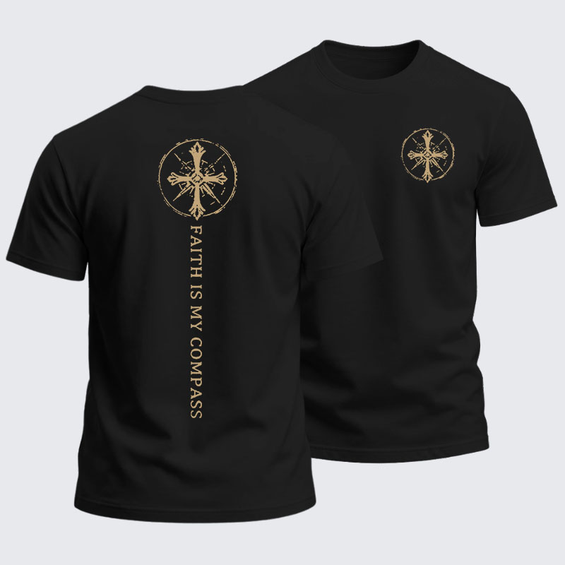 Heavyweight Cotton Tee -Faith Is My Compass