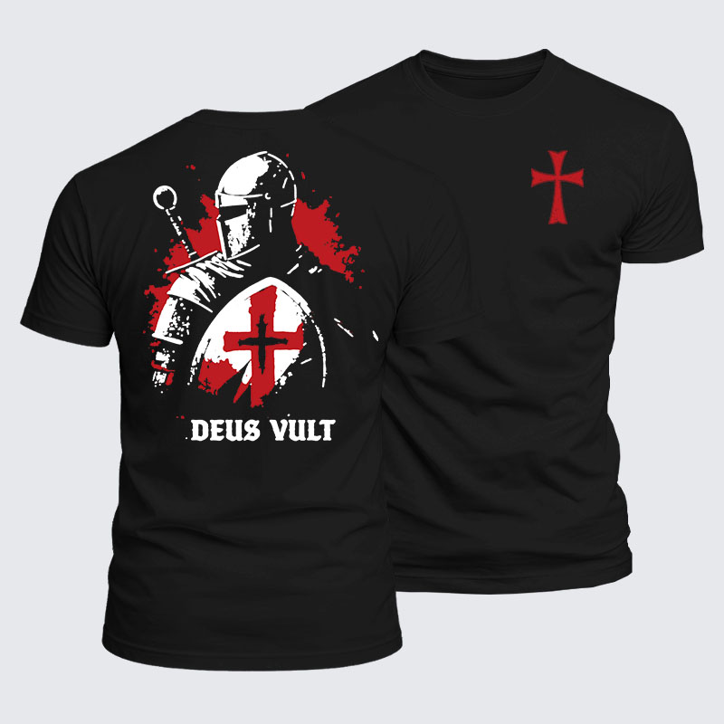 Luxe Mercerized Cotton Tee -  Deus Vult Knight Templar