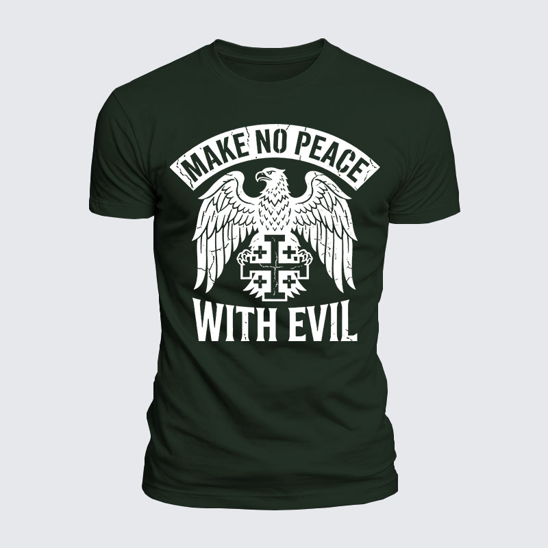 Luxe Mercerized Cotton Tee - Make No Peace with Evil Jerusalem Cross