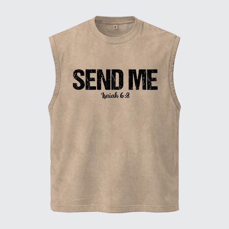 Washed Tank Top - Isaiah 6:8 - SEND ME