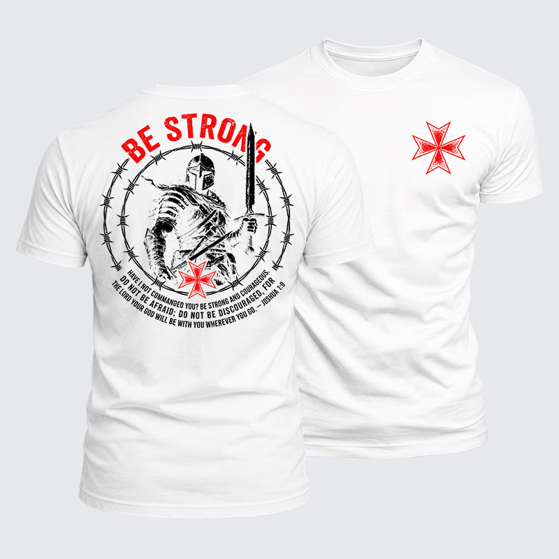Luxe Mercerized Cotton Tee - Be Strong And Courageous Joshua 1:9