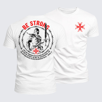 Luxe Mercerized Cotton Tee - Be Strong And Courageous Joshua 1:9