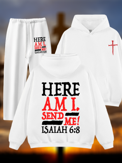 Isaiah 6:8 Send Me! Jesus God Christian Plush Fleece-Lined Hoodie Set