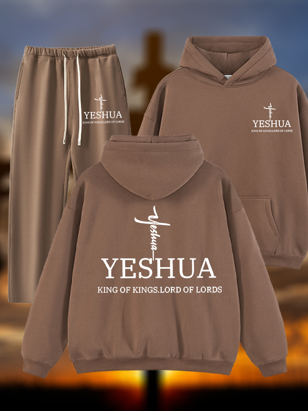 [Copy]Jesus The Way The Truth The Life Jesus God Christian Plush Fleece-Lined Hoodie Set