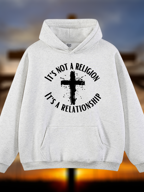 It's Not A Religion It's A Relationship Jesus God Christian Plush Fleece-Lined Hoodie