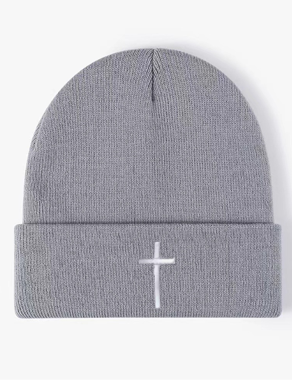 Embroidery Cross Warm Beanie Cold hat