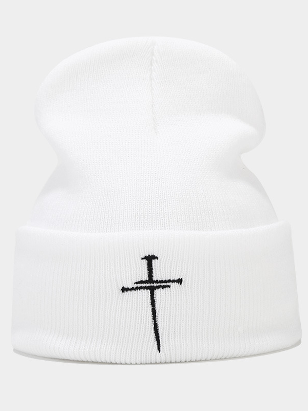 Embroidery Cross Warm Beanie Cold hat