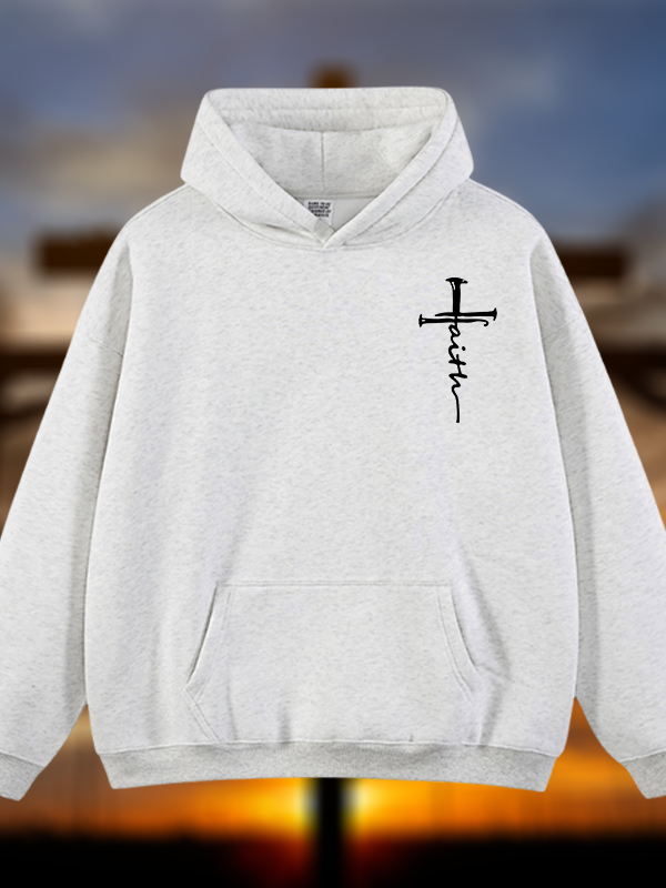 Cross Jesus God Christian Plush Fleece-Lined Hoodie