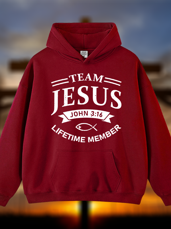Jesus Team Jesus God Christian Plush Fleece-Lined Hoodie