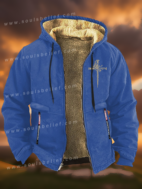 Cross Crown Jesus God Christian Zipper Hooded Jacket
