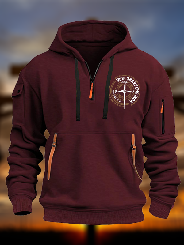 Iron Sharpens Iron - Proverbs 27:17 Jesus God Christian Zipper Hoodies