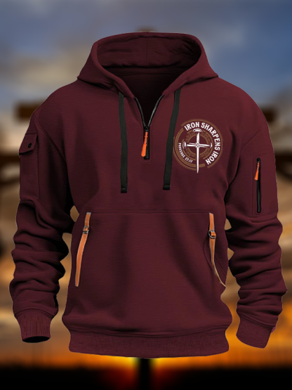 Iron Sharpens Iron - Proverbs 27:17 Jesus God Christian Zipper Hoodies