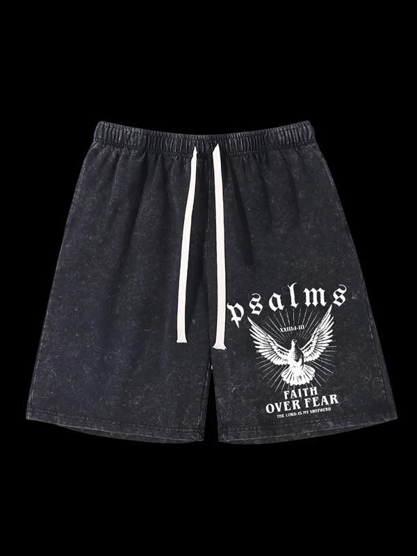 Faith Over Fear Jesus God Christian Washed Shorts