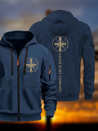 Faith Is My Compass Jesus God Christian Zipper Hoodies