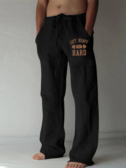 Lift Heavy Pray Hard Christian Beach Pants
