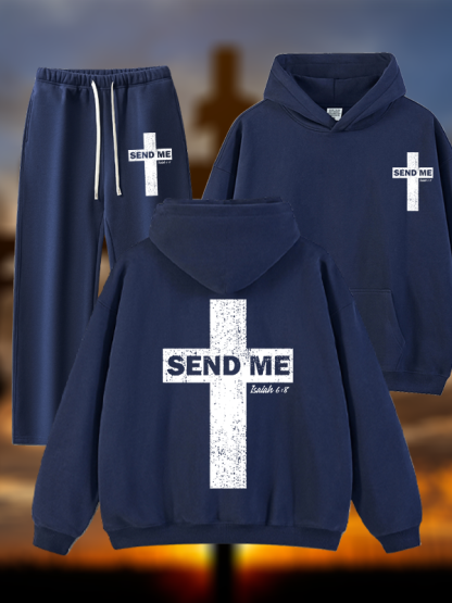 Send Me Isaiah 6:8 Jesus God Christian Plush Fleece-Lined Hoodie Set