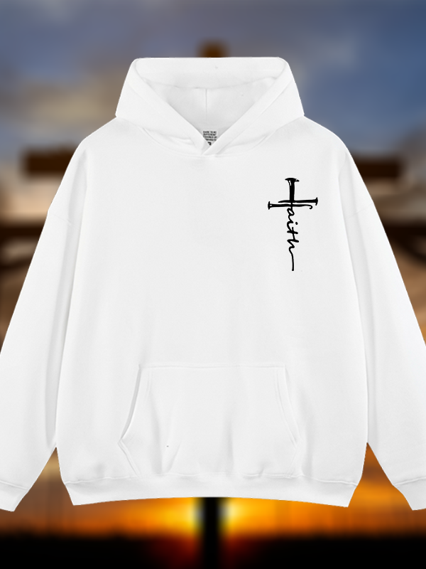Cross Jesus God Christian Plush Fleece-Lined Hoodie