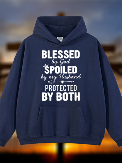 God Bless Jesus God Christian Plush Fleece-Lined Hoodie