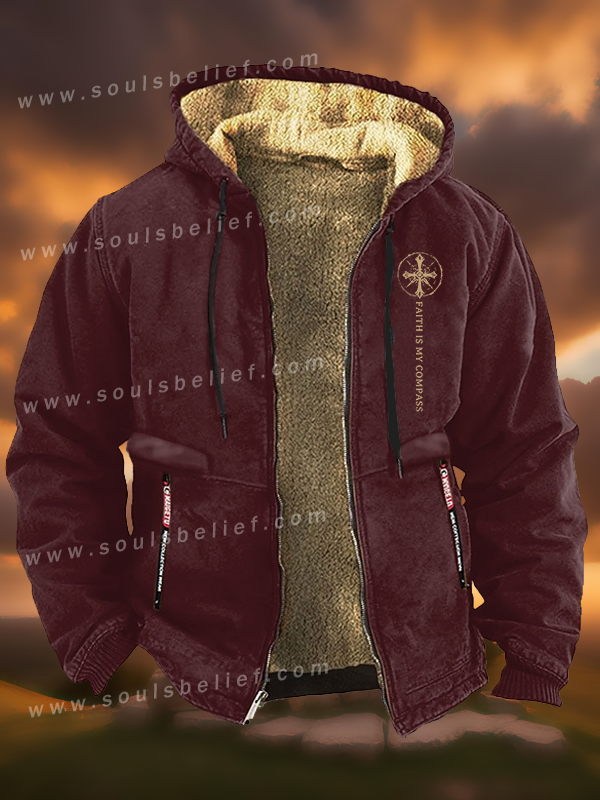 Faith Is My Compass  Jesus God Christian Zipper Hooded Jacket