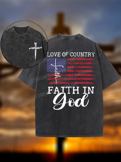 Faith In God Christian Washed T-Shirt