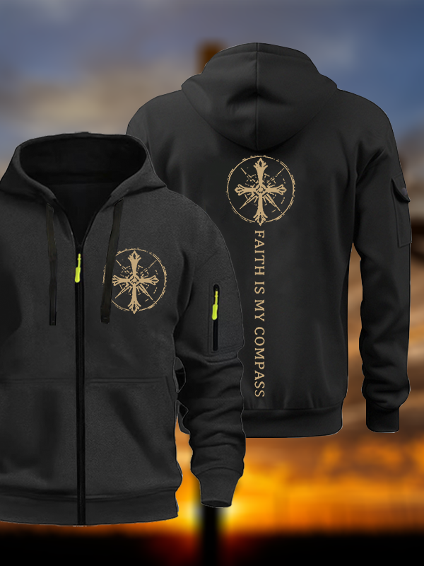 Faith Is My Compass Jesus God Christian Zipper Hoodies