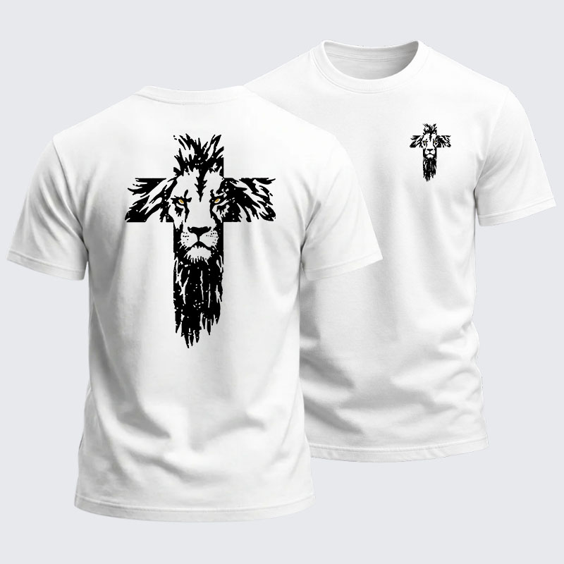 Heavyweight Cotton Tee -Lion Cross