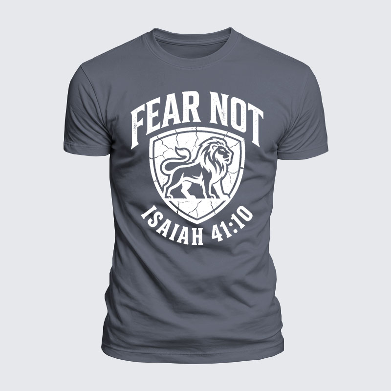 Fear Not Isaiah 41:10 Jesus God Christian  – Luxe Mercerized Interlock Cotton Tee