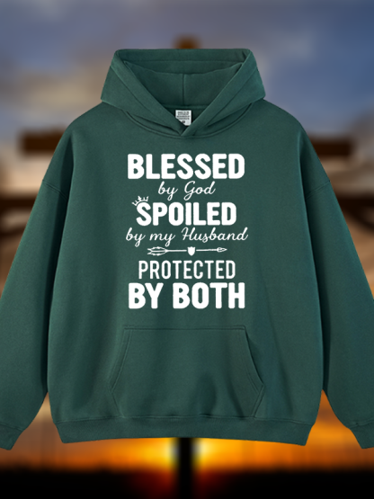 God Bless Jesus God Christian Plush Fleece-Lined Hoodie