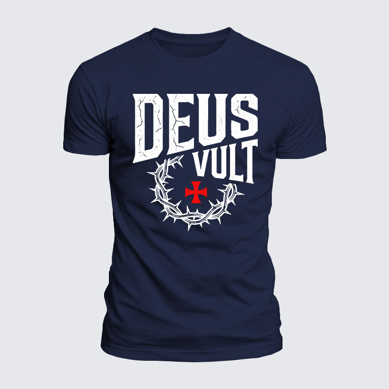 Deus Vult Jesus God Christian  – Luxe Mercerized Interlock Cotton Tee