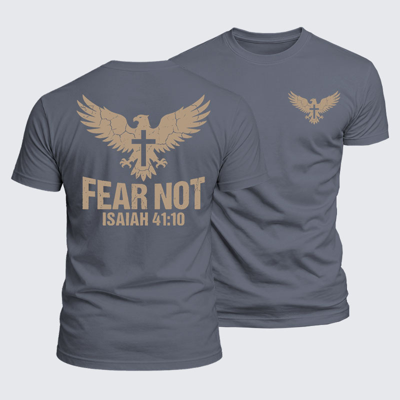 Fear Not Isaiah 41:10 Jesus God Christian  – Luxe Mercerized Interlock Cotton Tee