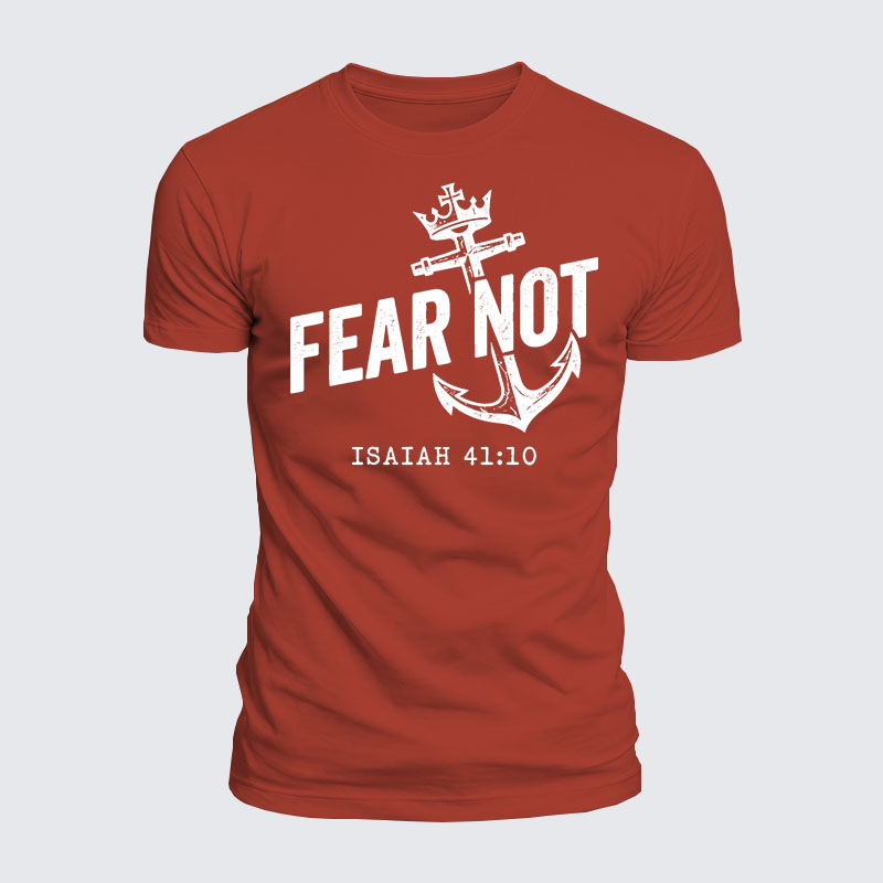 Fear Not Isaiah 41:10 Jesus God Christian  – Luxe Mercerized Interlock Cotton Tee