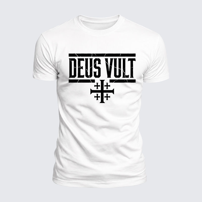Deus Vult Jesus God Christian  – Luxe Mercerized Interlock Cotton Tee