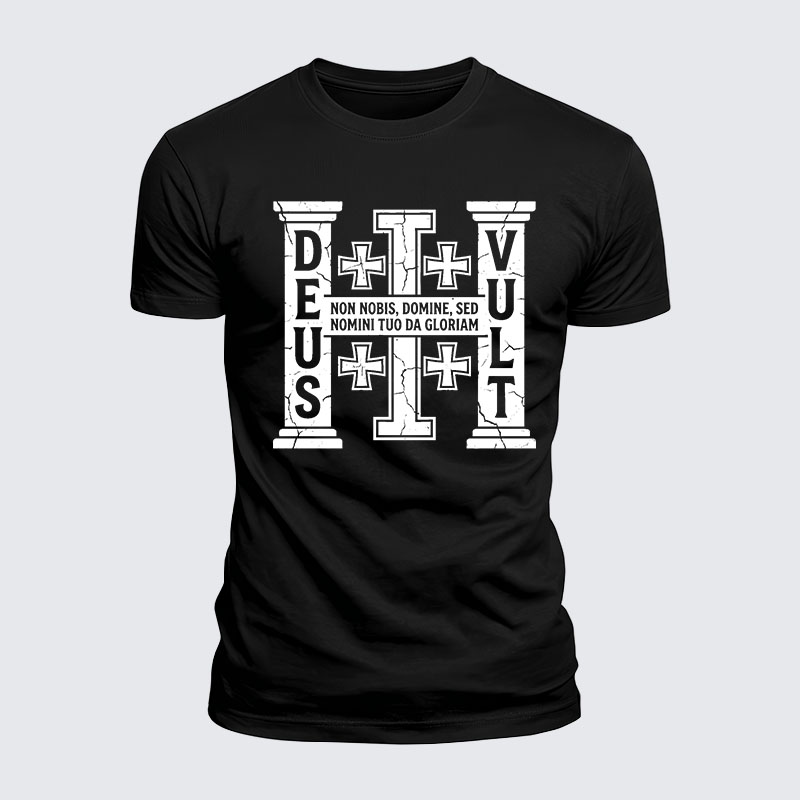 Deus Vult Jesus God Christian  – Luxe Mercerized Interlock Cotton Tee