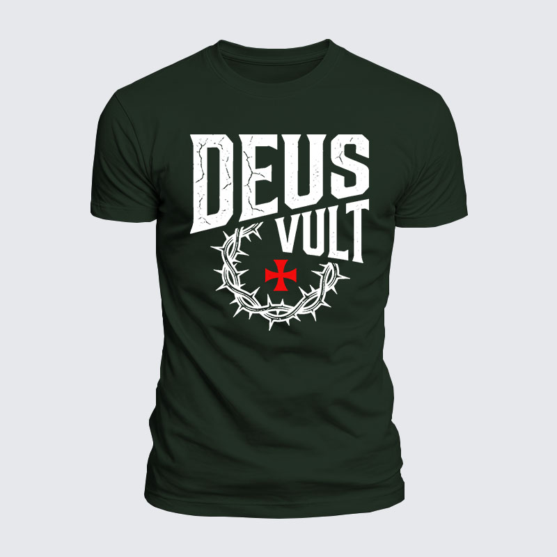 Deus Vult Jesus God Christian  – Luxe Mercerized Interlock Cotton Tee